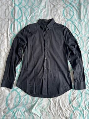 H&M Black Men's Long-Sleeve Button-Down Shirt